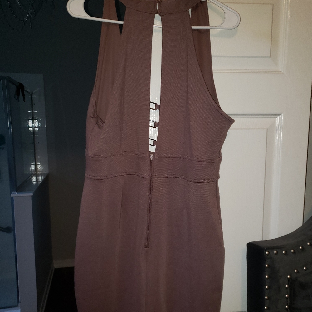 Lavender halter body con dress